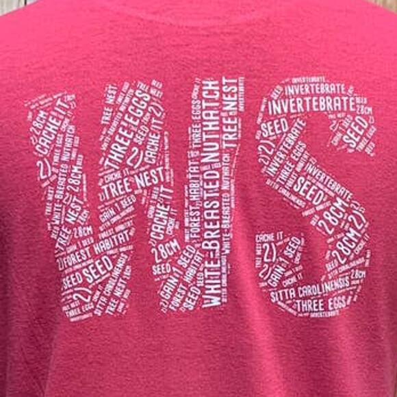 Wingspan Inspired Womens Small Watercolor White Breasted Nuthatch Upcycled Tee - Picture 4 of 4